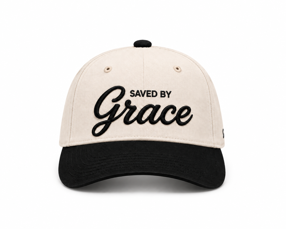 Saved By Grace Embroidered Snapback Hat