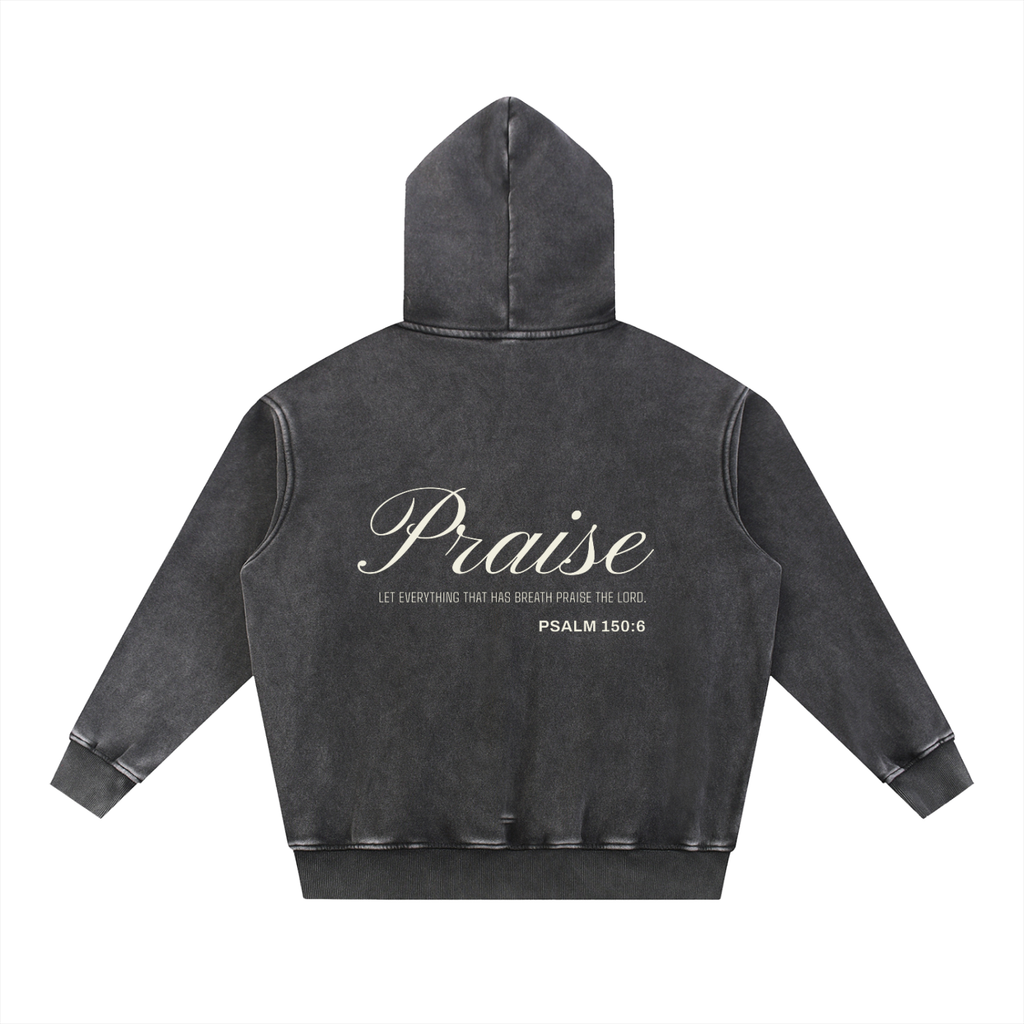 "Praise" - Snow Wash Fleece Oversize Hoodie