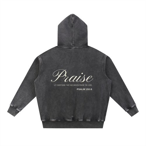 "Praise" - Snow Wash Fleece Oversize Hoodie