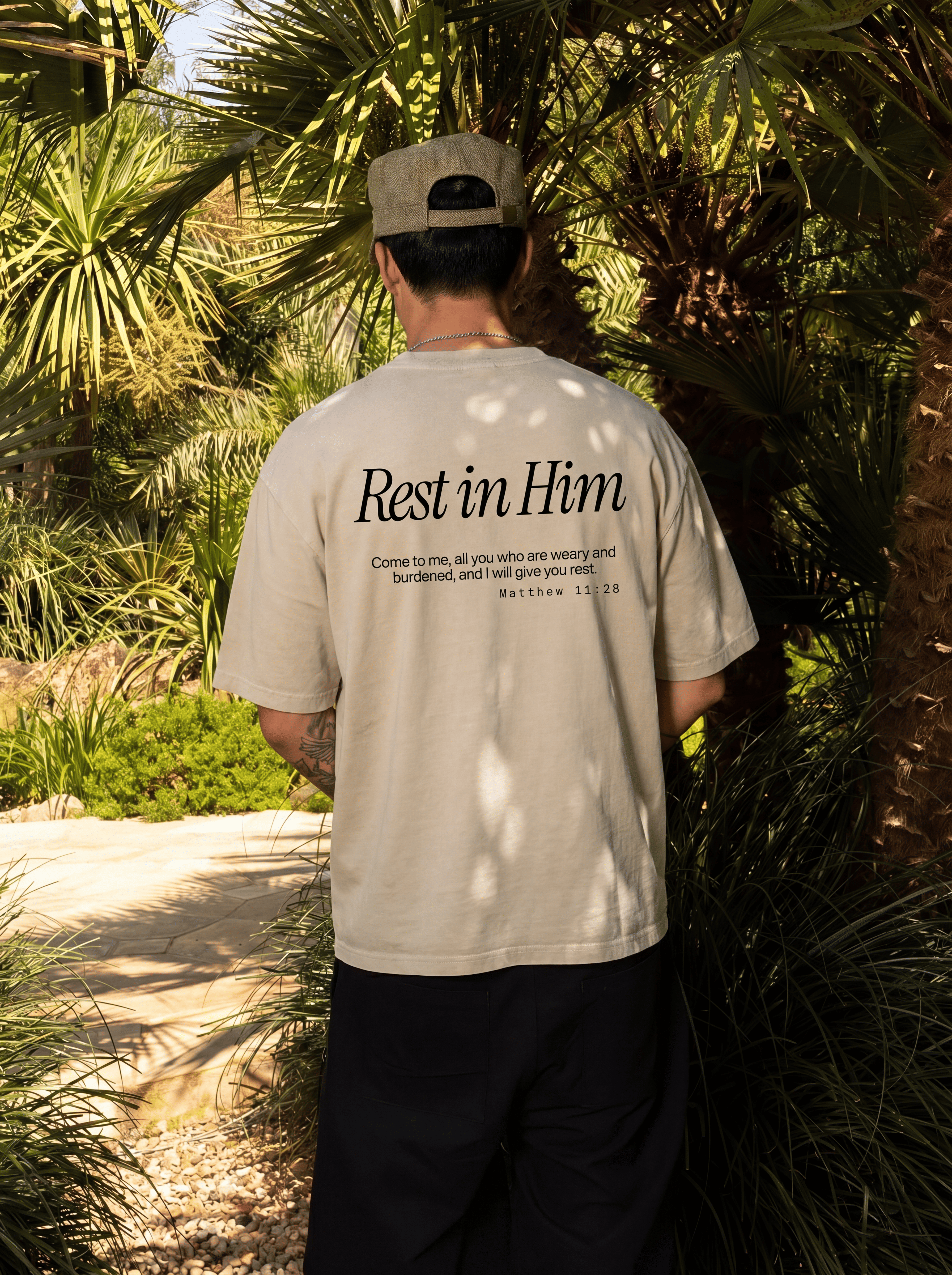 Rest In Him Vintage Washed Oversized Tee